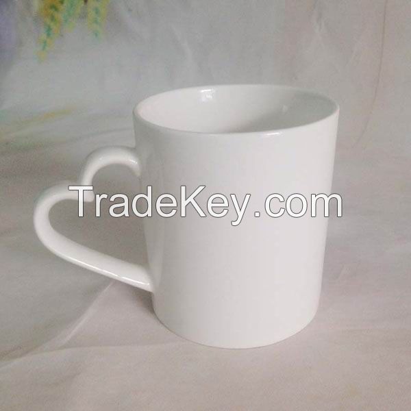 White Mug With A Heart Shaped Handle