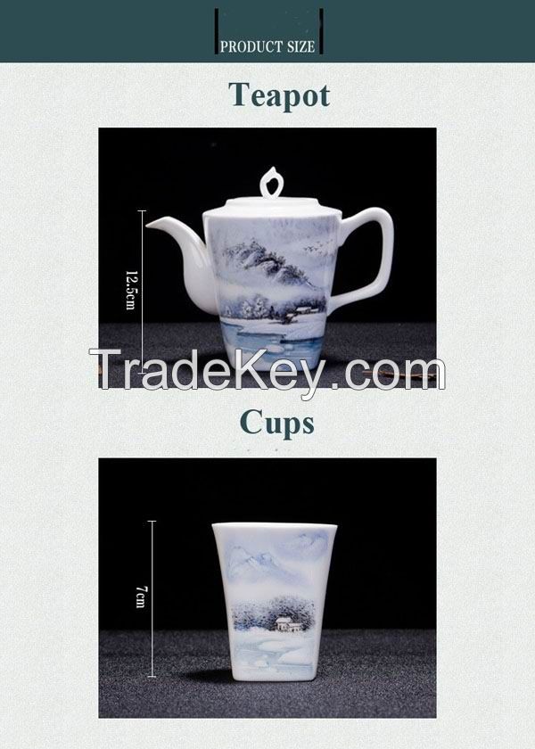 High Quality Hand Painted Bone China Tea Set 9pcs