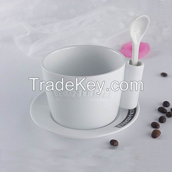 180ml White Cup With A Spoon