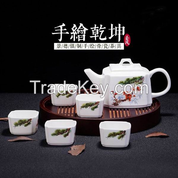 High Quality Hand Painted Bone China Tea Set 6PCS