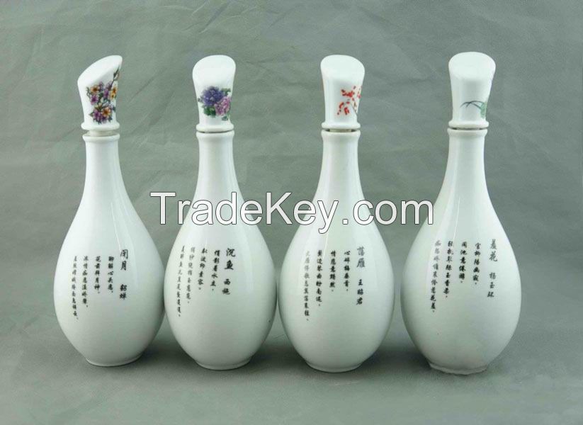 Embossed Chinese Classic Four Beauties White Wine Bottle