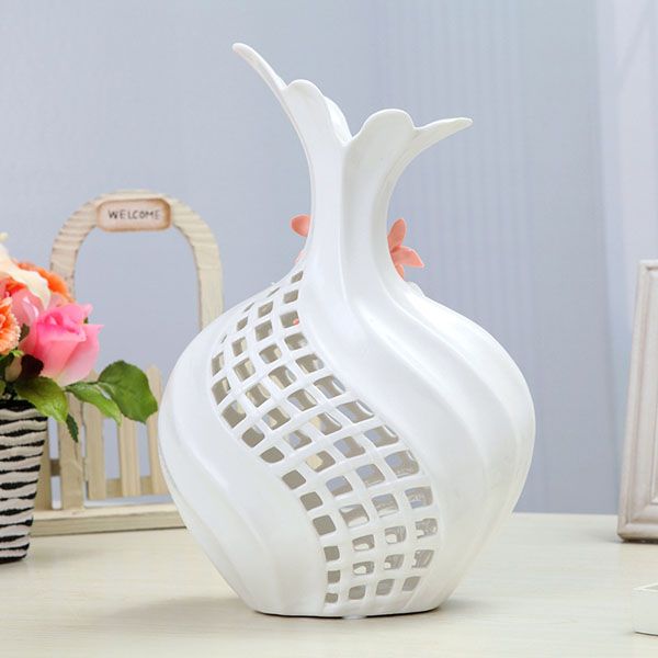 Hollow Carved White Porcelain Vase