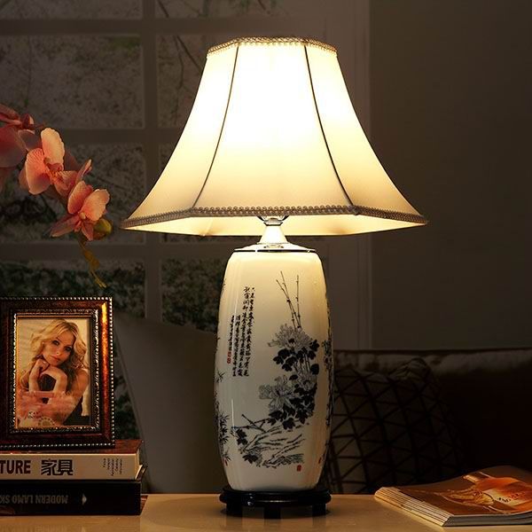 Porcelain Lamp With Chinese Ink Paintings
