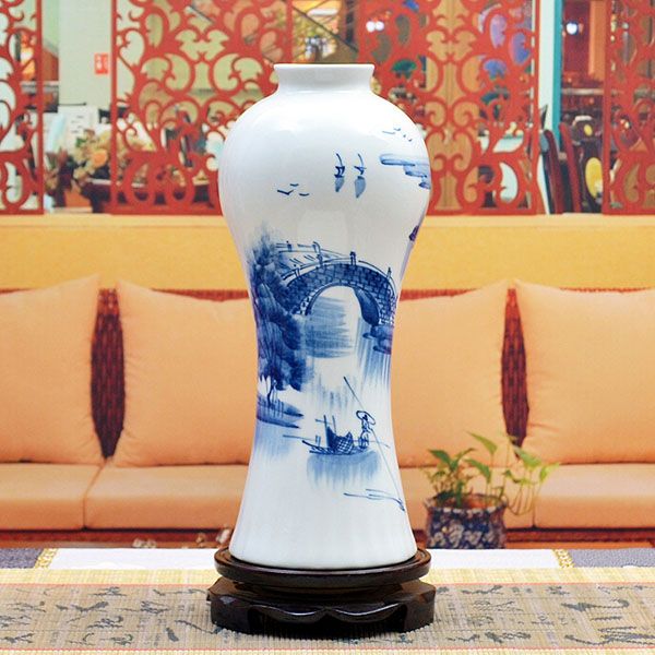 Blue and White Porcelain Vase Painted Plum Flower