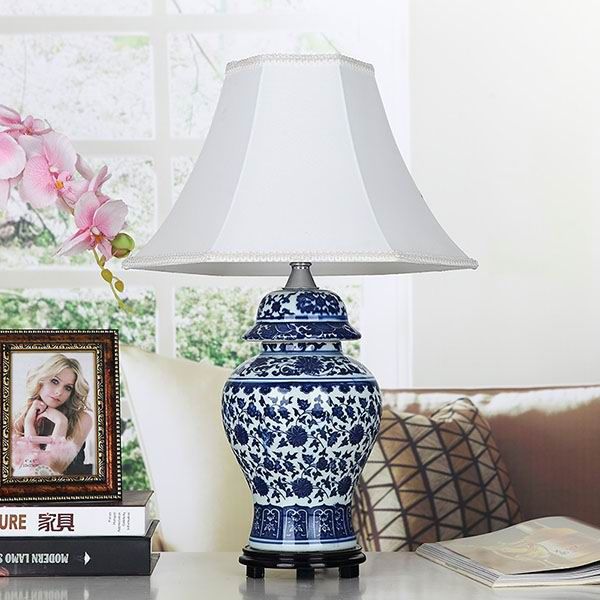 Chinese Blue and White Porcelain Lamp