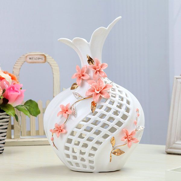 Hollow Carved White Porcelain Vase