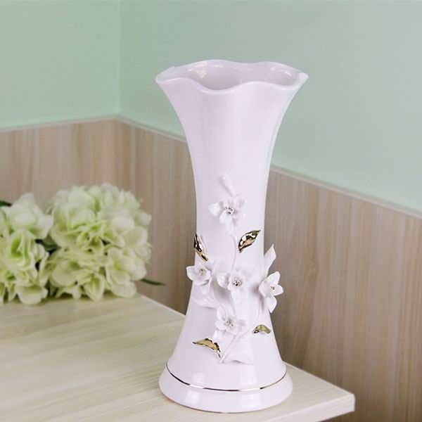 Trumpet Shaped White Porcelain Vase