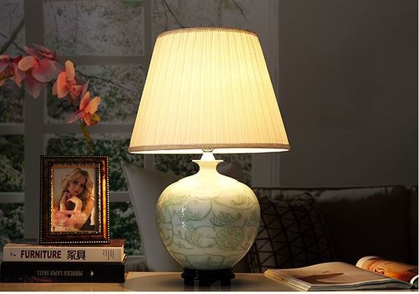 Chinese Shadow Celadon Porcelain Lamp