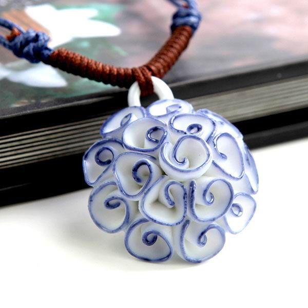 Gypsophila Flower Porcelain Pendants