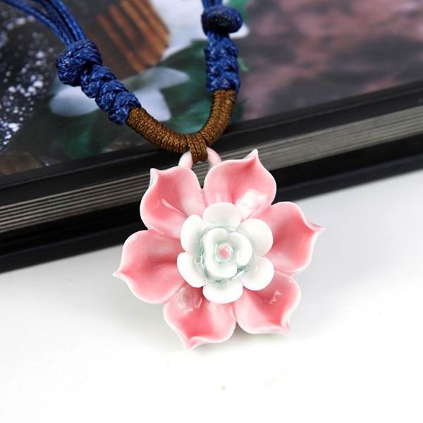 Lotus Flower Porcelain Pendants