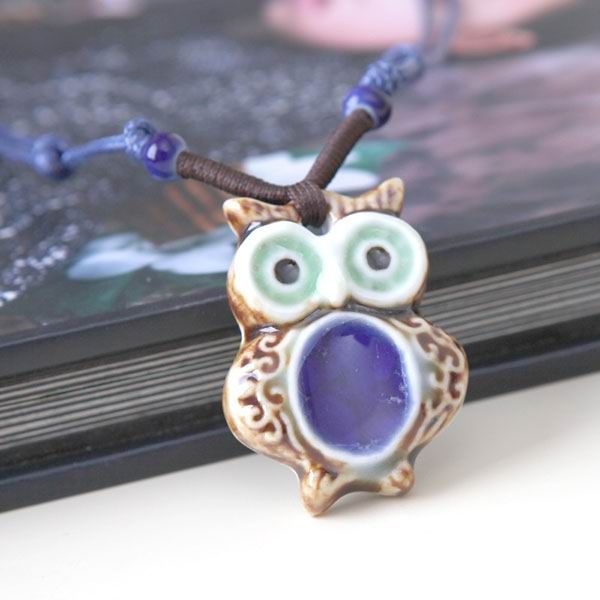 Owl Porcelain Pendants