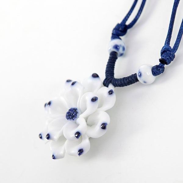 Bauhinia Flower Porcelain Pendants