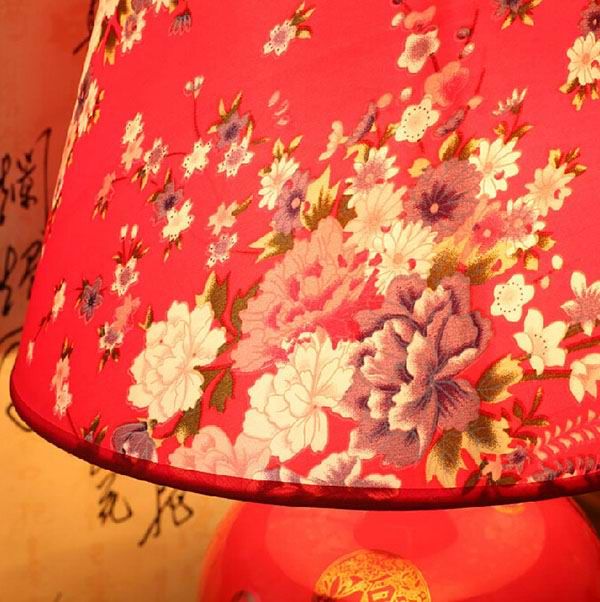 Chinese Red Porcelain Lamp for Weddings