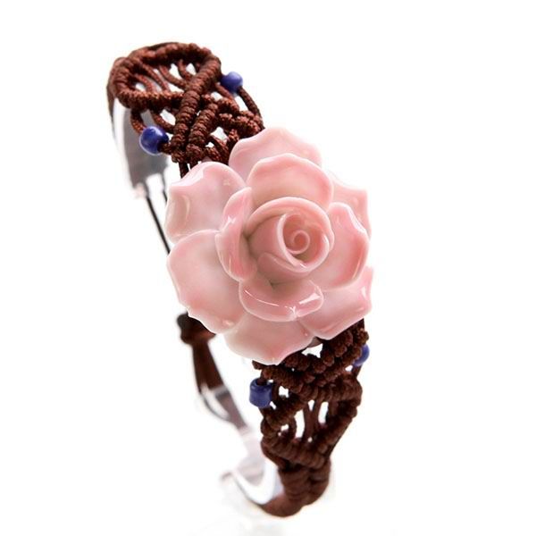 Rose Flower Porcelain Bracelet