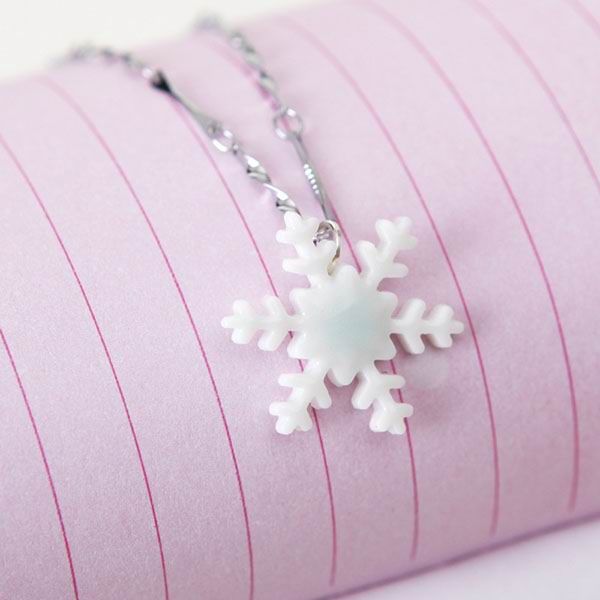 White Snowflake Porcelain Pendants