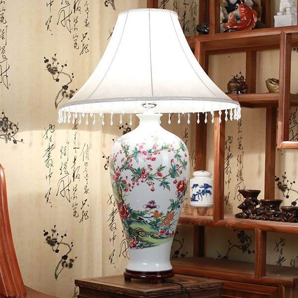 Big Decal Porcelain Lamp