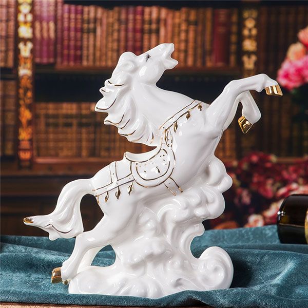 Prancing Horse Porcelain Figurines