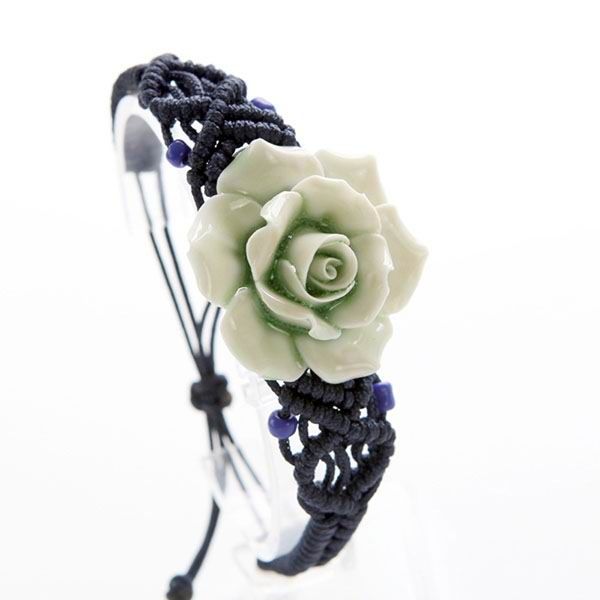 Rose Flower Porcelain Bracelet