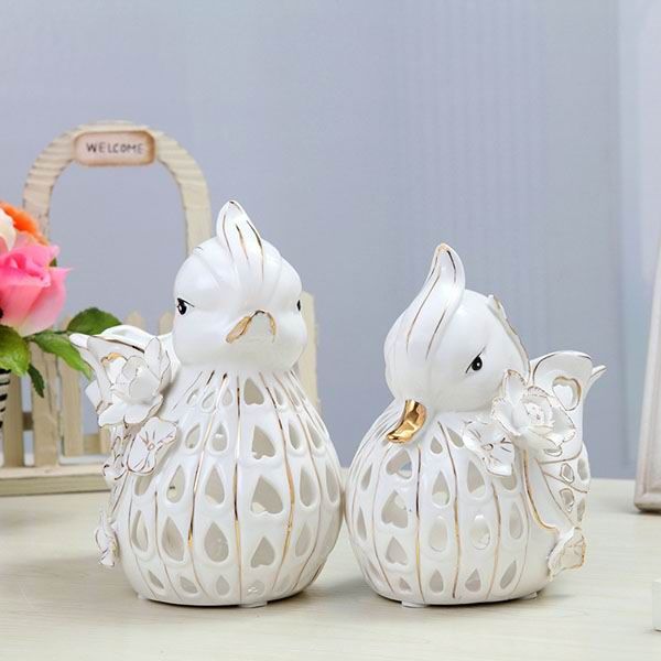 Porcelain Mandarin Duck Couple Lovers Figurines