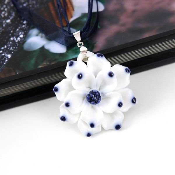 Bauhinia Flower Porcelain Pendants