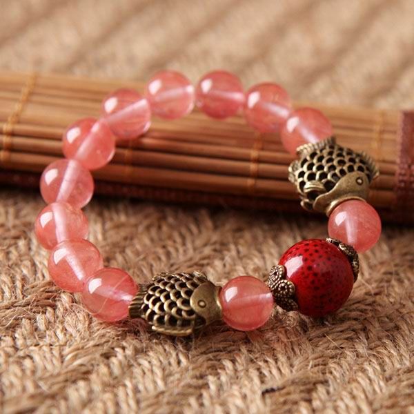 Candy Colored Pearl Porcelain Bracelet With Crystal