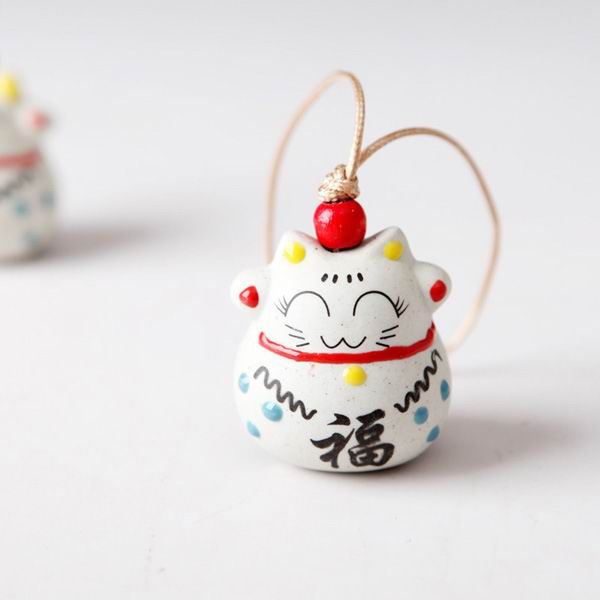 Smiling Cat Porcelain Cell Phone Charms