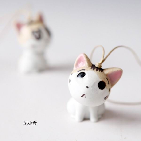 Cute Kitten Porcelain Cell Phone Charms