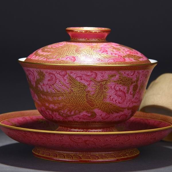 High Quality Handmade Carmine Red Glaze Vintage Yongzheng Qing Dynasty Porcelain Cup With Lid