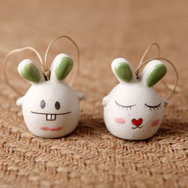 Cartoon Bunny Porcelain Cell Phone Charms