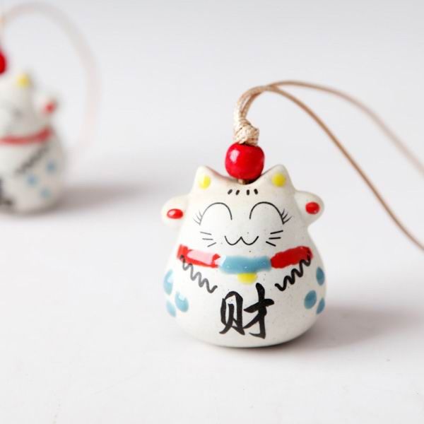 Smiling Cat Porcelain Cell Phone Charms