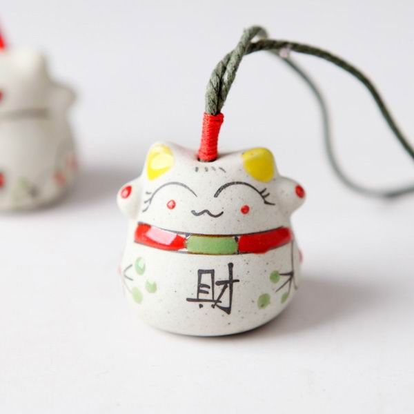 Japanese Maneki Neko Cell Lucky Cat Porcelain Cell Phone Charms