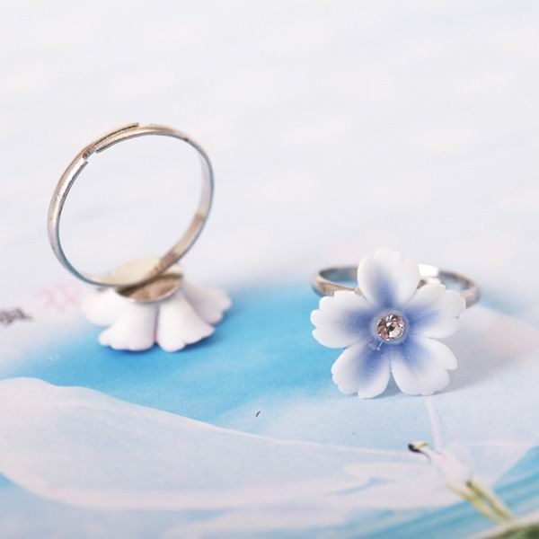 Plum Flower Porcelain Finger Rings