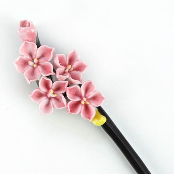 Plum Flower Porcelain Hairpins