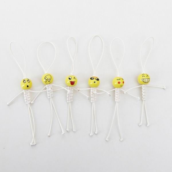 Porcelain Beads Cell Phone Charms With Painted Faces With Different Emotions