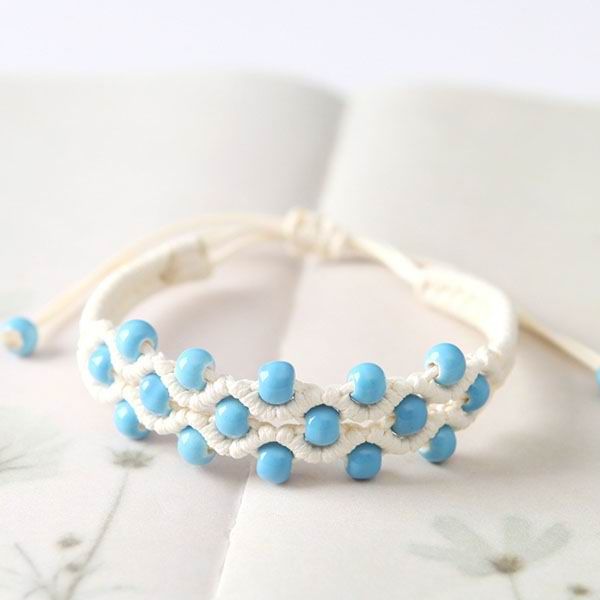 Three-Strand Color Glazed Pearl Porcelain Bracelet