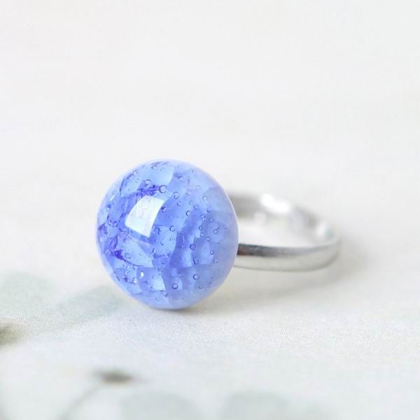 Ice Crackle Glazed Sphere Porcelain Finger Rings