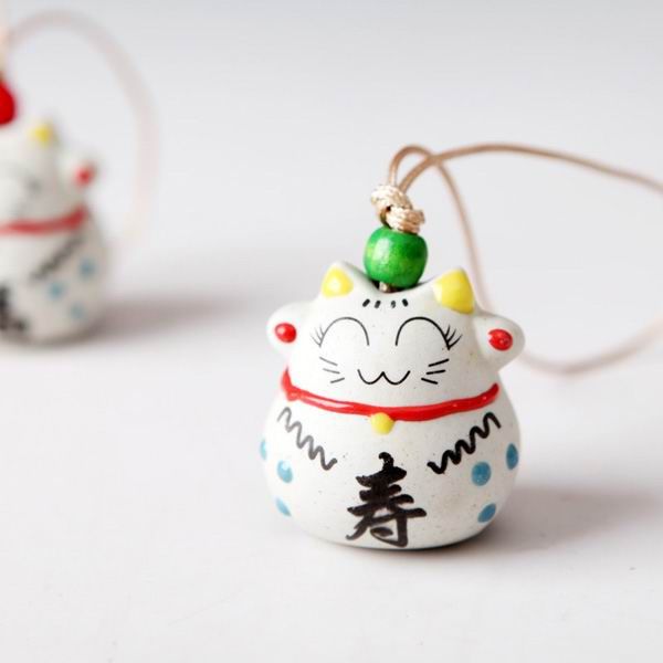 Smiling Cat Porcelain Cell Phone Charms