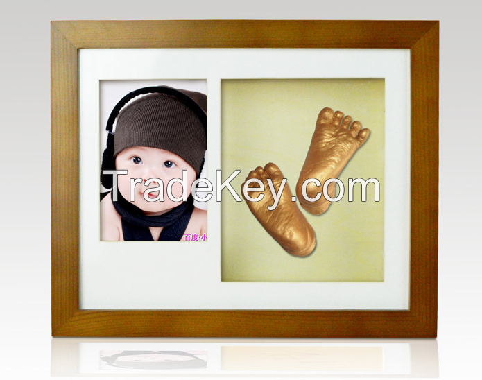 New design footprint baby frame tenderly baby product baby photo frame art kit