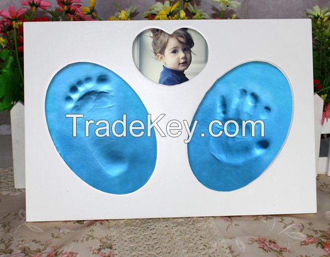  Children baby footprint and baby handprint photo frame