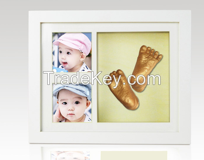 New design footprint baby frame tenderly baby product baby photo frame art kit