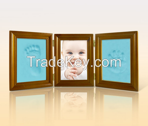 Baby Souvenir Factory supply handmade baby photo frame with clean-touch inkpad