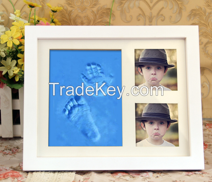 Hotsale mirror frame with handprint baby toys wood   
