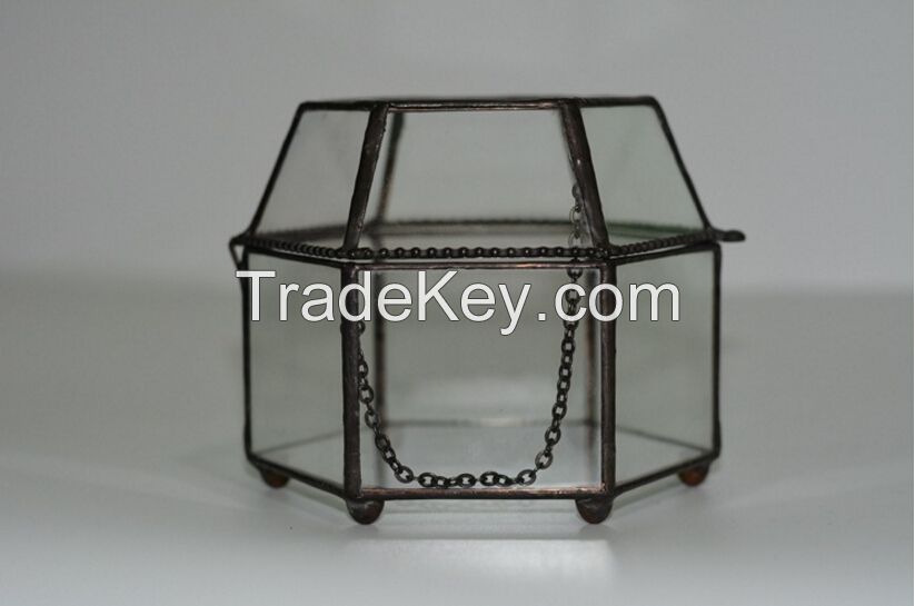 Sunshine Greenhouse, Mini landscape greenhouse, Small Terrarium Cube, glass vase, glass decoration, candle holder, stained glass cube