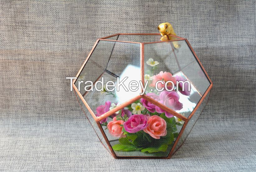 Mini landscape glass greenhouse, Small Terrarium Cube, Stained glass vase, glass decoration, candle holder, stained glass cube, indoor decor