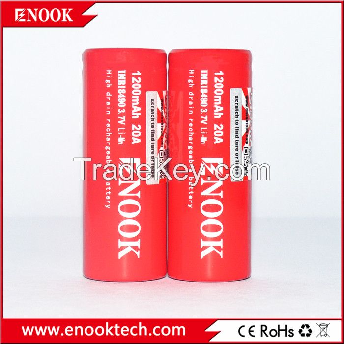 100% original enook 18490 1200mAh high drain battery 18490 rechargeabl