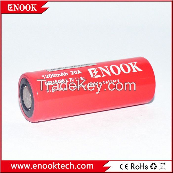 100% original enook 18490 1200mAh high drain battery 18490 rechargeabl