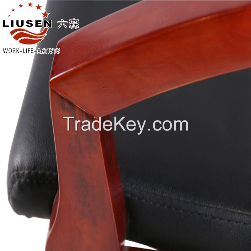 Meteoric and Decent Solid Wood Conference Chair Soft Cow Leather Chair (LS-DB-0005)