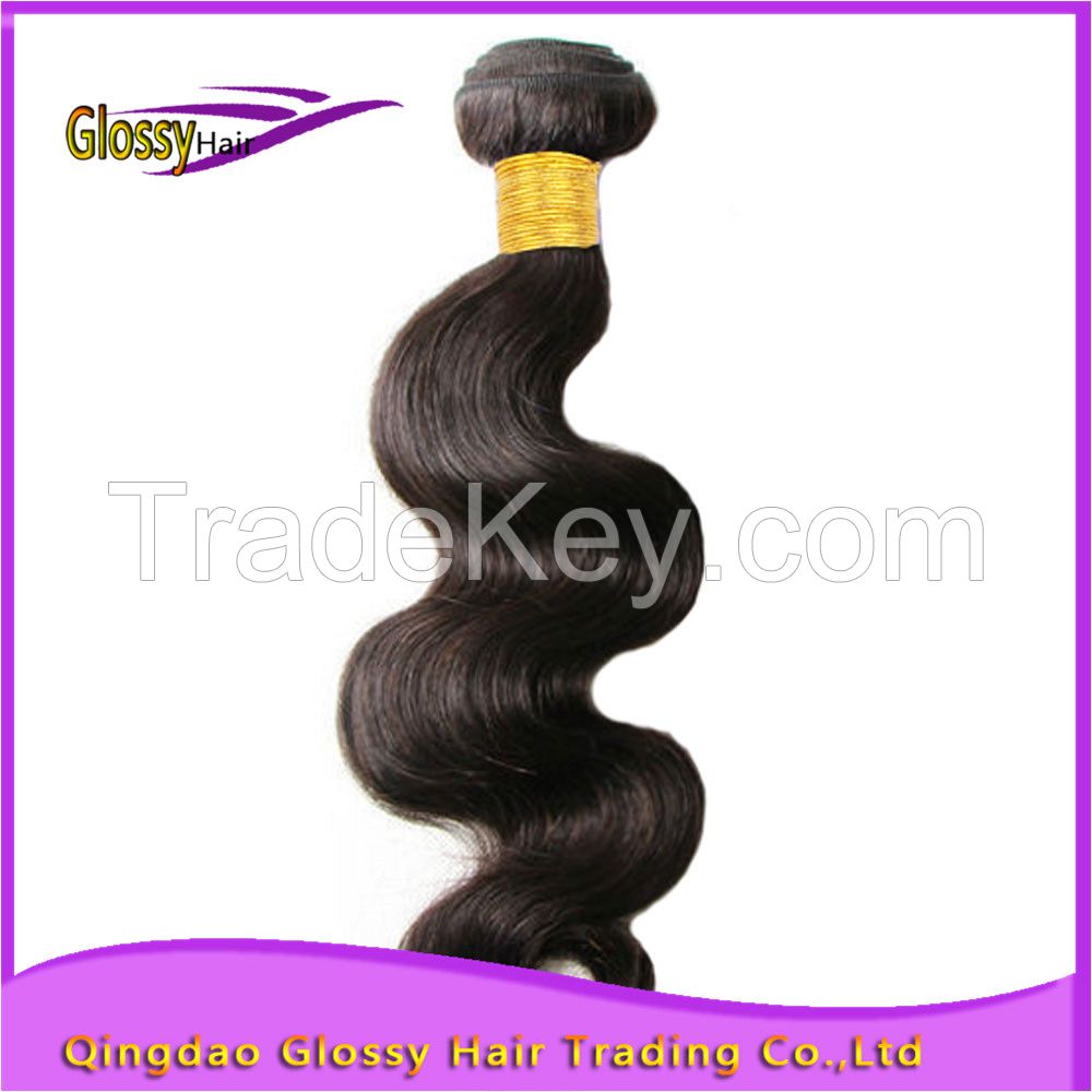 Factory hot sale double weft full cuticle virgin human hair weft