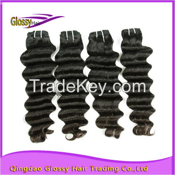 Factory hot sale double weft full cuticle virgin human hair weft