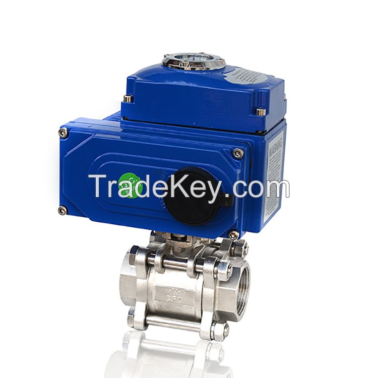 Motorized ball valve flange/thread ends DC24V AC220V on/off or 4-20mA